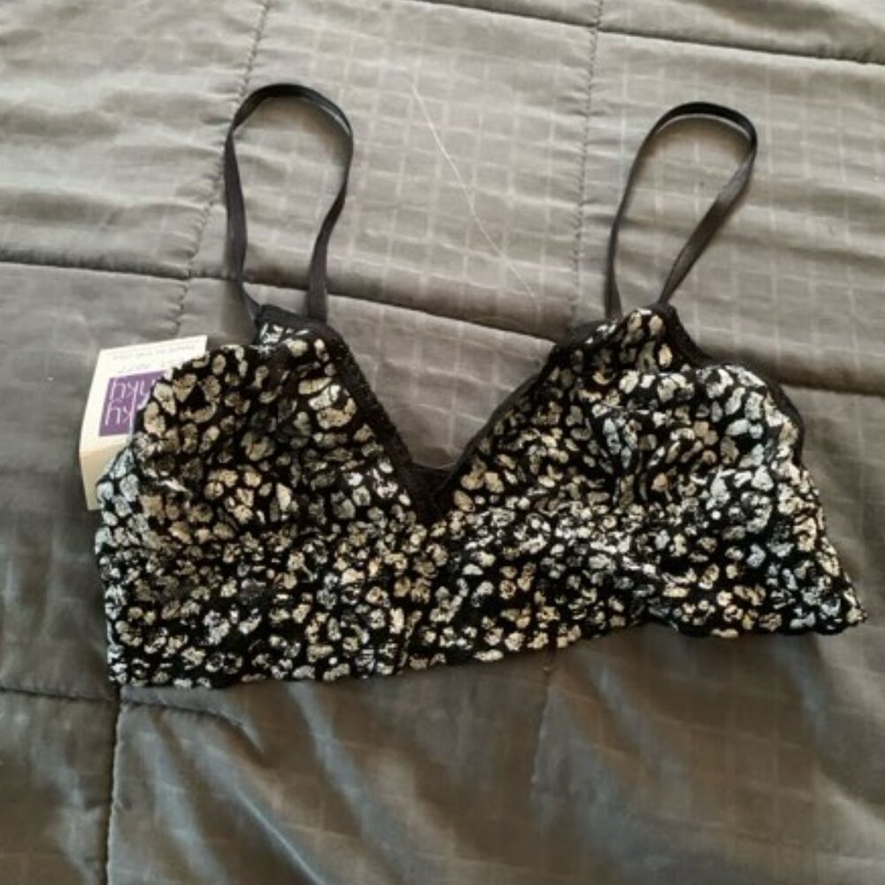 Hanky Panky  S Black/Silver Lace Bralette